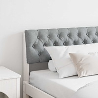 vidaXL Klädd sänggavel Ljusgrå 180 cm Massiv furu