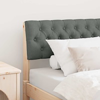 vidaXL Klädd sänggavel Mörkgrå 90 cm Massiv furu