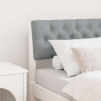 vidaXL Klädd sänggavel Ljusgrå 75 cm Massiv furu