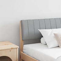 vidaXL Klädd sänggavel Ljusgrå 200 cm Massiv furu