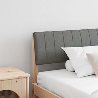 vidaXL Klädd sänggavel Mörkgrå 200 cm Massiv furu