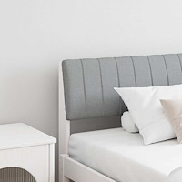 vidaXL Klädd sänggavel Ljusgrå 200 cm Massiv furu