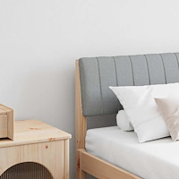 vidaXL Klädd sänggavel Ljusgrå 180 cm Massiv furu