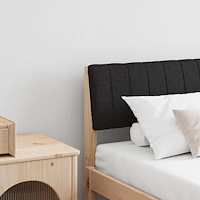 vidaXL Klädd sänggavel Svart 180 cm Massiv furu