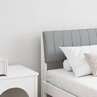 vidaXL Klädd sänggavel Ljusgrå 180 cm Massiv furu