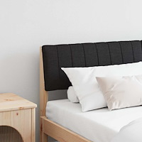 vidaXL Klädd sänggavel Svart 135 cm Massiv furu