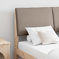 vidaXL Klädd sänggavel Taupe 160 cm Massiv furu
