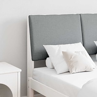 vidaXL Klädd sänggavel Ljusgrå 120 cm Massiv furu