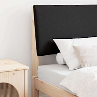 vidaXL Klädd sänggavel Svart 80 cm Massiv furu