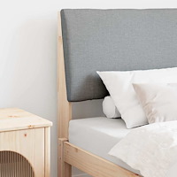 vidaXL Klädd sänggavel Ljusgrå 75 cm Massiv furu