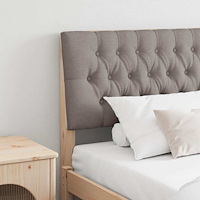 vidaXL Klädd sänggavel Taupe 200 cm Massiv furu