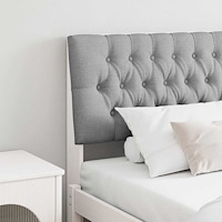 vidaXL Klädd sänggavel Ljusgrå 200 cm Massiv furu