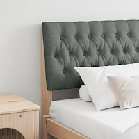 vidaXL Klädd sänggavel Mörkgrå 180 cm Massiv furu