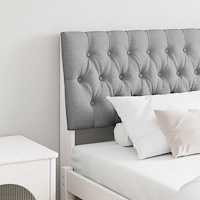 vidaXL Klädd sänggavel Ljusgrå 180 cm Massiv furu