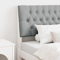 vidaXL Klädd sänggavel Ljusgrå 100 cm Massiv furu