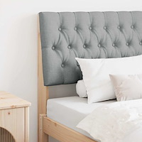 vidaXL Klädd sänggavel Ljusgrå 90 cm Massiv furu