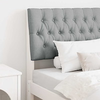 vidaXL Klädd sänggavel Ljusgrå 90 cm Massiv furu