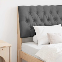 vidaXL Klädd sänggavel Mörkgrå 80 cm Massiv furu