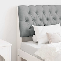 vidaXL Klädd sänggavel Ljusgrå 75 cm Massiv furu