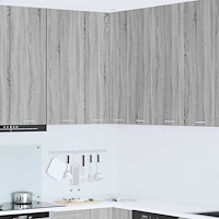 vidaXL Hängande skåp med lagring Grå Sonoma och vit 57 x 57 x 100 cm