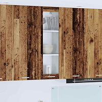 vidaXL Hängande skåp Gammalt trä 40 x 31 x 100 cm Konstruerat trä