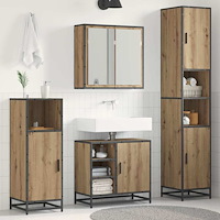 vidaXL Badrumsmöbelset med hylla 3 pcs Artisan Ek Konstruerat trä