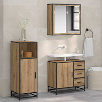 vidaXL Badrumsmöbelset med låda 3 pcs artisan ek Konstruerat trä