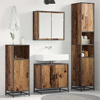 vidaXL Badrumsmöbelset Väggmonterad 3 pcs Gammalt trä Konstruerat trä