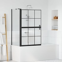 vidaXL Duschskärm för Bad Svart och transparent 80 x 67 x 129.5 cm