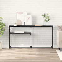 vidaXL Konsolbord Svart Ek 146 x 22.5 x 75 cm Konstruerat trä