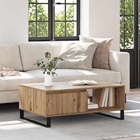 vidaXL Kaffeebord Artisan Ek 90 x 60 x 35 cm Konstruerat trä