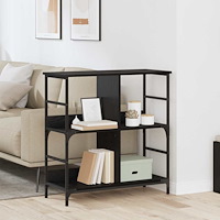 vidaXL Hyllsystem Svart ek 78.5 x 33 x 82 cm Konstruerat trä