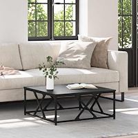 vidaXL Kaffeebord Svart Ek 70 x 70 x 30 cm Konstruerat trä