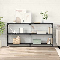 vidaXL Konsolbord Svart ek 156 x 28 x 80,5 cm Konstruerat trä