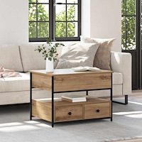 vidaXL Kaffeebord Artisan Ek 70 x 50 x 54.5 cm Konstruerat trä