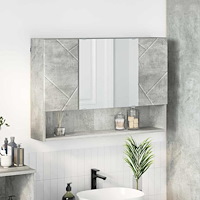 vidaXL Badrumsspegelskåp Betonggrå 80 x 17 x 55 cm Konstruerat trä