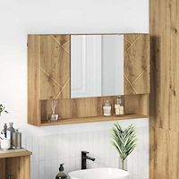 vidaXL Badrumsspegelskåp artisan ek 80 x 17 x 55 cm Konstruerat trä