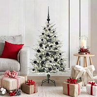 vidaXL Konstgjord förbelyst julgran med kulset Grön 120 cm PVC och PE