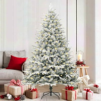 vidaXL Konstgjord Förbelyst Julgran med stativ Grön 180 cm PVC och PE