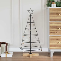 vidaXL Julcone-träd med stativ Svart 90 cm Stål