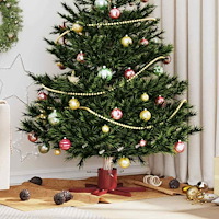 vidaXL Julgranställ 1.73 med vattentank Röd 49 x 49 x 15,5 cm Stål