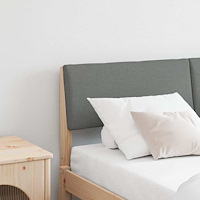 vidaXL Klädd sänggavel Mörkgrå 160 cm Massiv furu