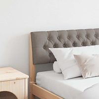 vidaXL Klädd sänggavel Taupe 200 cm Massiv furu