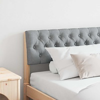 vidaXL Klädd sänggavel Ljusgrå 180 cm Massiv furu