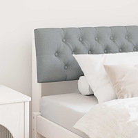 vidaXL Klädd sänggavel Ljusgrå 100 cm Massiv furu