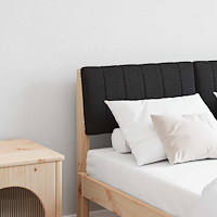 vidaXL Klädd sänggavel Svart 120 cm Massiv furu