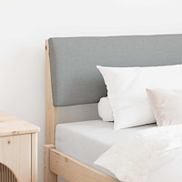 vidaXL Klädd sänggavel Ljusgrå 90 cm Massiv furu