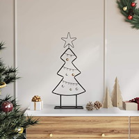 vidaXL Metall julgran med stativ Svart 60 cm Stål