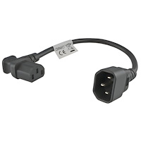 DINIC Kabel för kalla apparater C13 90° höger till C14, 0,75mm², V...