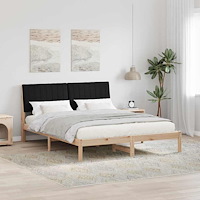 vidaXL Sängram med huvudgavel Brun 150 x 200 cm Massiv furu